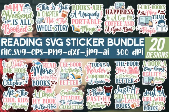 Download Reading SVG Sticker Bundle - Bundle Collection