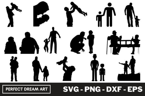 Download Father with Kids Silhouette Bundles - Bundle Collection