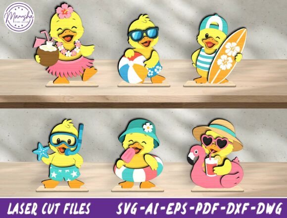 Download Summer Duck Laser Cut File SVG Bundle - Bundle Collection