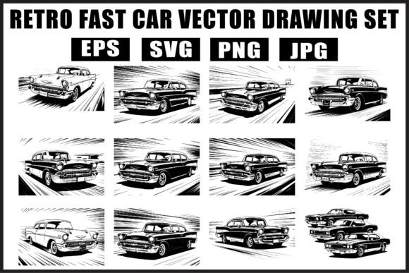 Download Retro Fast Car Vector SVG Bundle - Bundle Collection