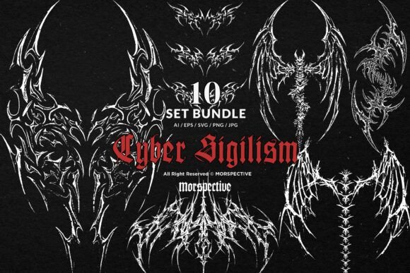 Download 10 Bundle Dark Art Cyber Sigilism Tribal - Bundle Collection