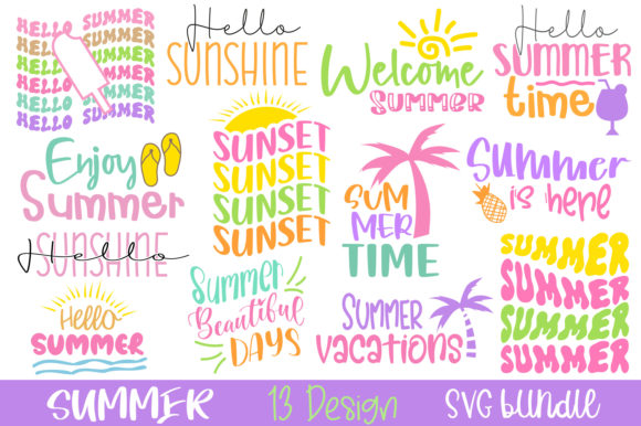 Download Summer Day Colorful Quote Svg Bundle - Bundle Collection