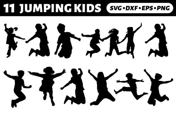 Download Jumping Kids Silhouettes Bundle - Bundle Collection