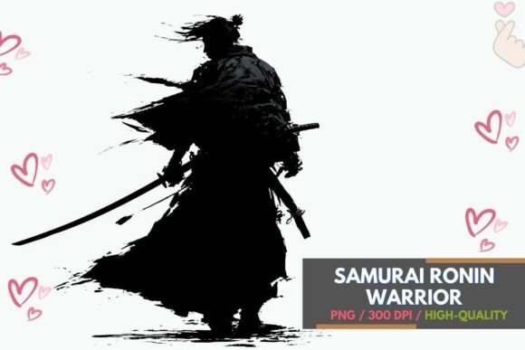 Download Samurai Ronin Warrior Silhouette Ink - Premium Resources