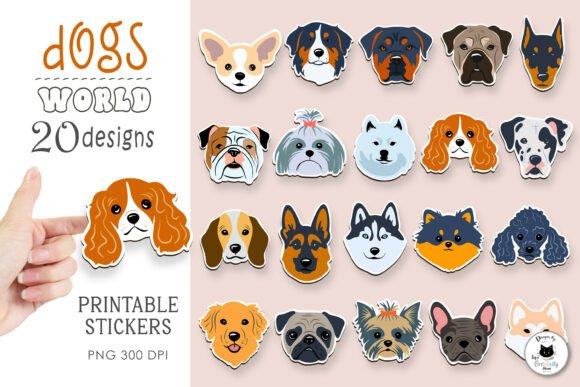 Download Dog Breed Sticker Bundle | Dog Stickers - Bundle Collection