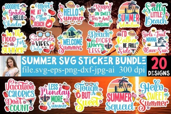 Download Summer SVG Sticker Bundle - Bundle Collection