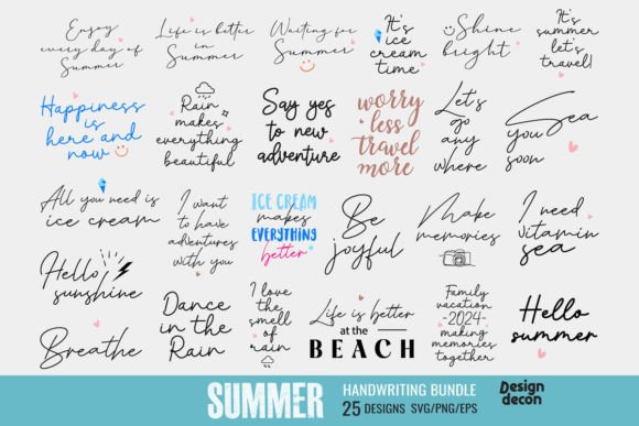 Download Summer Quotes Handwriting Bundle - Bundle Collection