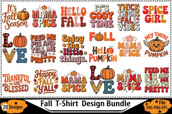 Download Fall T-Shirt Design Bundle SVG PNG EPS - Bundle Collection