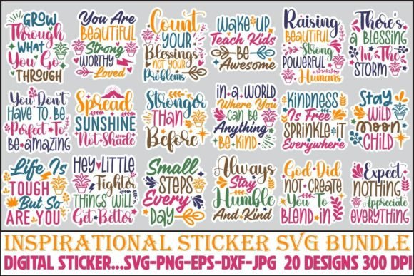 Download Inspirational Sticker SVG Bundle - Bundle Collection