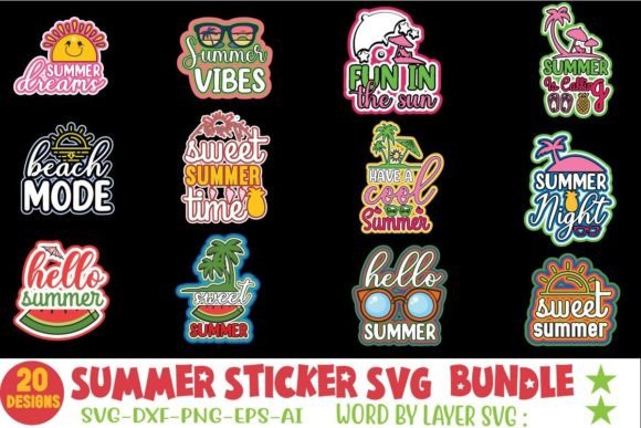 Download Summer Sticker SVG Bundle - Bundle Collection