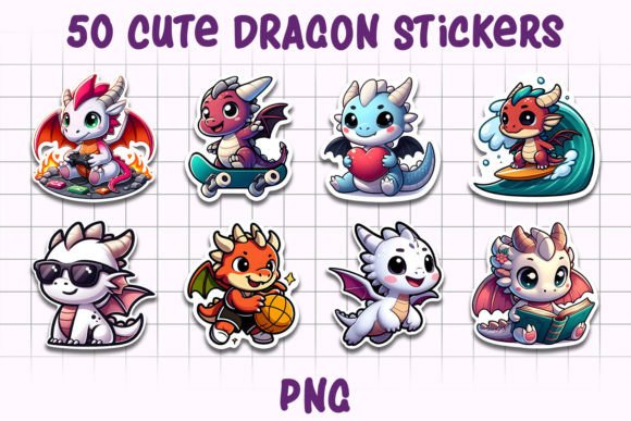Download Dragon Sticker Bundle | 50 PNG Stickers - Bundle Collection