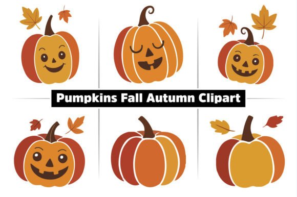 Download Pumpkins Fall Autumn Clipart SVG Bundle - Bundle Collection