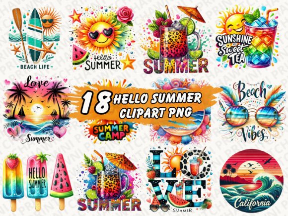 Download Hello Summer Clipart PNG Bundle - Bundle Collection