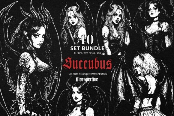 Download 10 Bundle Dark Art Succubus Devil Angel - Bundle Collection