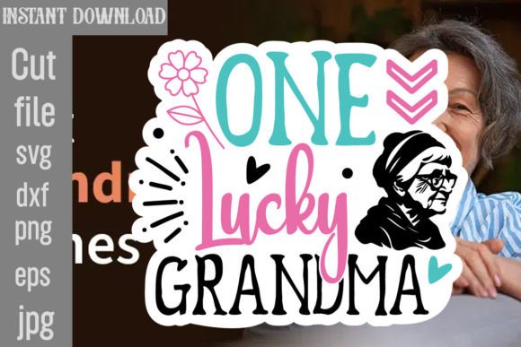 Download One Lucky Grandma SVG Cut File - Premium Resources