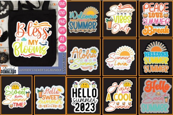 Download Summer Sticker SVG Bundle - Bundle Collection