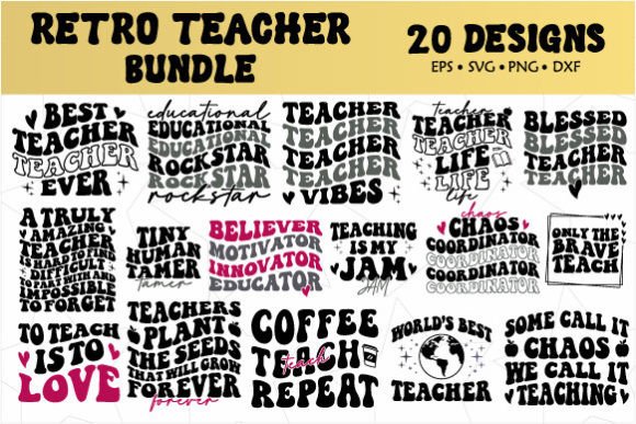 Download Retro Teacher SVG Bundle - Bundle Collection