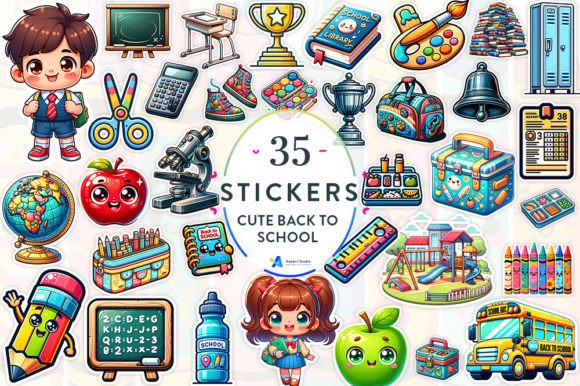 Download Back to School Stickers Bundle - Bundle Collection