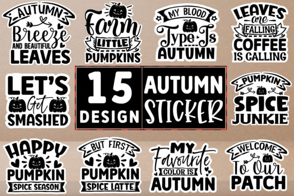 Download Autumn Stickers Design Bundle - Bundle Collection