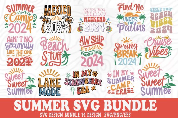 Download Retro Summer SVG PNG Bundle - Bundle Collection