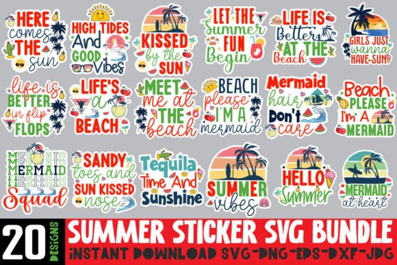 Download Summer Sticker SVG Bundle, Summer SVG - Bundle Collection
