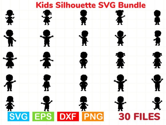Download Kids Silhouette SVG Bundle - Bundle Collection