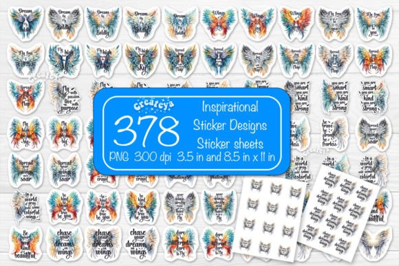 Download Inspirational Stickers Bundle PNG Wings - Bundle Collection