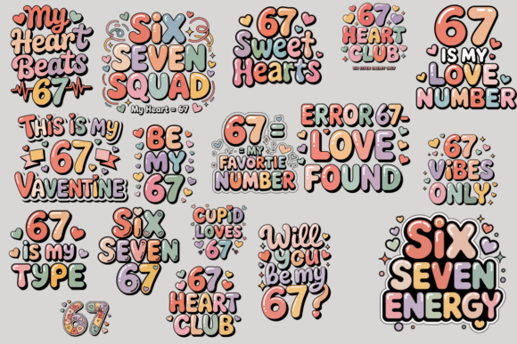 Download Six Seven 6 7 Valentines Day Png Bundle, - Bundle Collection