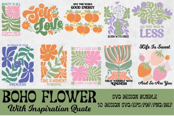 Download Boho Flower Inspiration Quote SVG Bundle - Bundle Collection