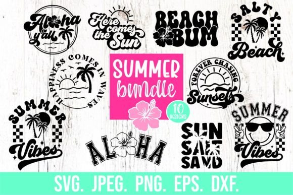 Download Retro Summer Vibes SVG Beach Bundle - Bundle Collection
