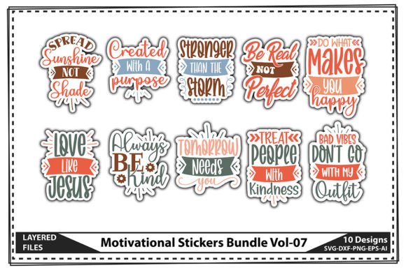 Download Motivational Stickers Bundle Vol-07 - Bundle Collection