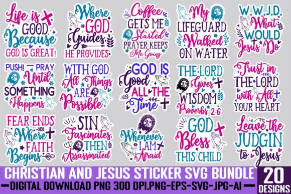 Download Christian Sticker SVG Bundle - Bundle Collection