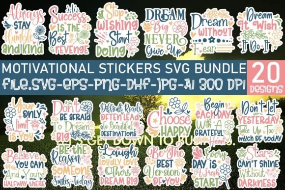 Download Motivational Stickers SVG Bundle - Bundle Collection