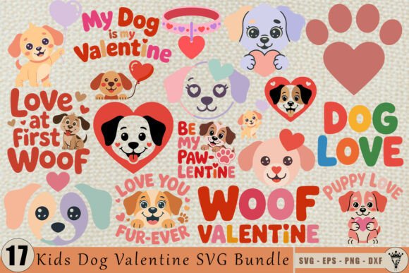 Download Kids Dog Valentine SVG Bundle - Bundle Collection