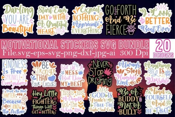 Download Motivational Stickers SVG Bundle - Bundle Collection