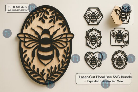 Download Laser-Cut Floral Bee SVG Bundle - Bundle Collection