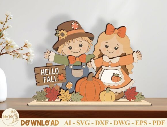Download Fall Scarecrow Table Decor SVG Bundle - Bundle Collection