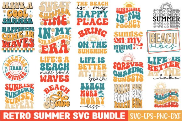 Download 20 Retro Summer Svg Design Bundle - Bundle Collection