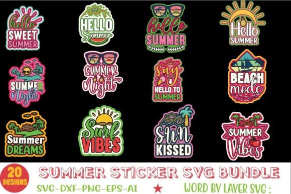 Download Summer Sticker SVG Bundle - Bundle Collection