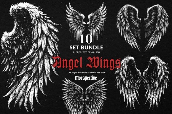 Download 10 Bundle Dark Art Angel Wings Heaven - Bundle Collection