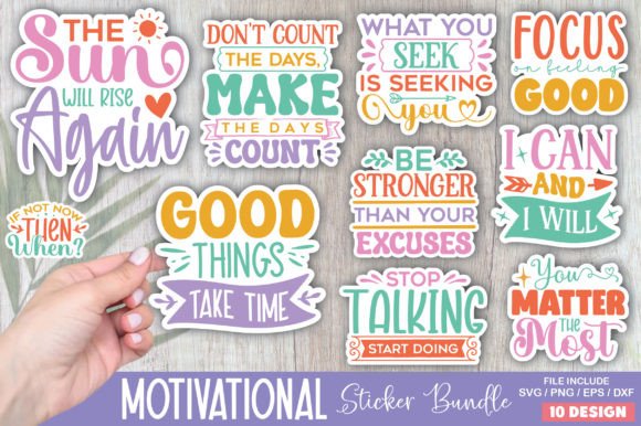 Download Motivational Stickers Bundle - Bundle Collection