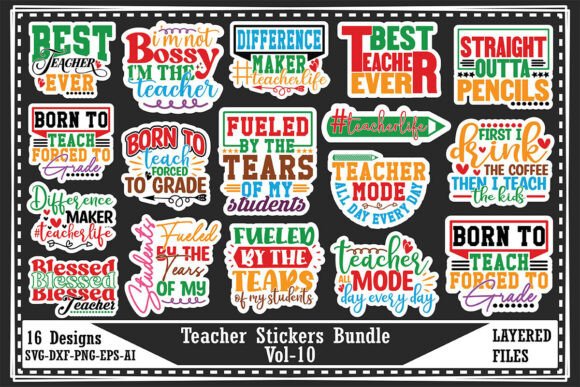 Download Teacher Stickers Bundle Vol-10 - Bundle Collection