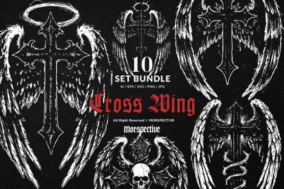 Download 10 Bundle Dark Art Cross Wing Angel - Bundle Collection