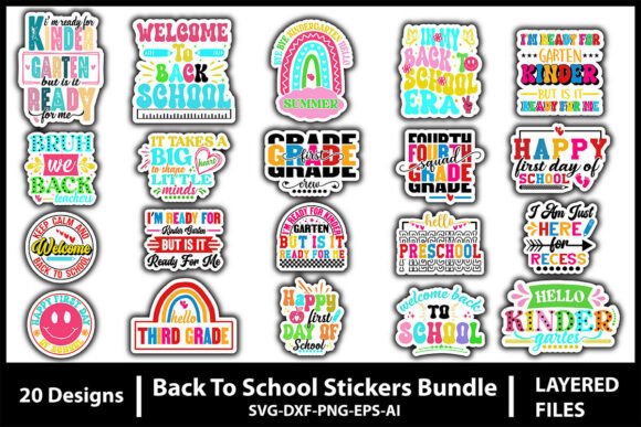 Download Back to School Stickers Bundle Vol-1 - Bundle Collection