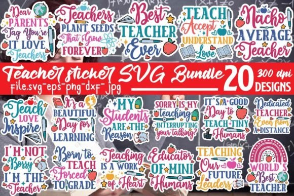 Download Teacher Sticker SVG Bundle - Bundle Collection