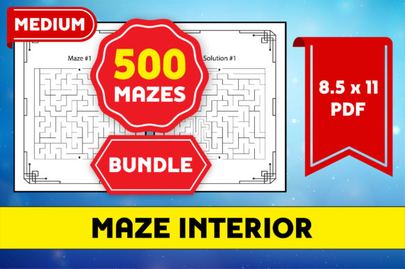 Download 500 Medium Mazes Puzzle Bundle KDP - Bundle Collection