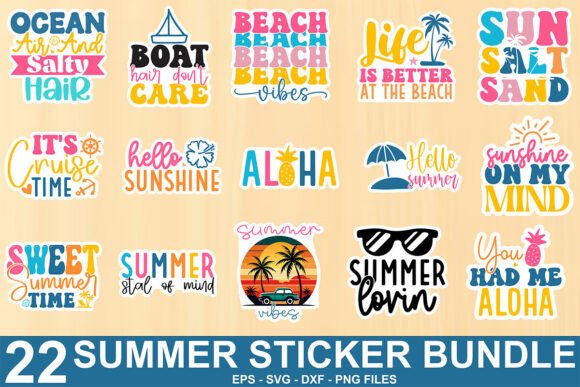 Download Summer Sticker SVG Bundle - Bundle Collection