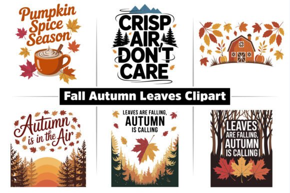 Download Fall Autumn Leaves Clipart Design Bundle - Bundle Collection