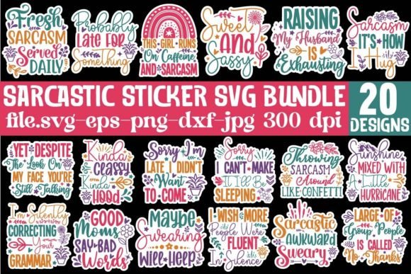 Download Sarcastic Sticker SVG Bundle - Bundle Collection