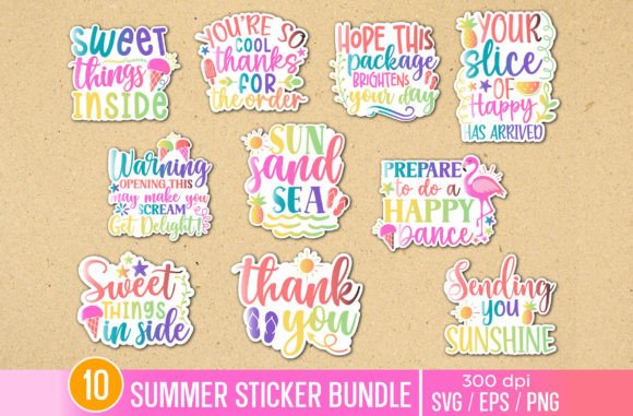 Download Summer Sticker Designs Png Bundle - Bundle Collection